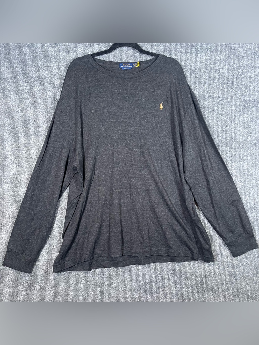 Polo Ralph Lauren Mens XXL Classic Fit Small Pony Gray Crewneck Long Sleeve